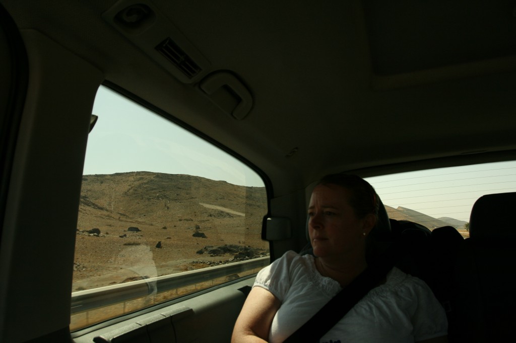 Kim on the road between Marrakech and Casablanca