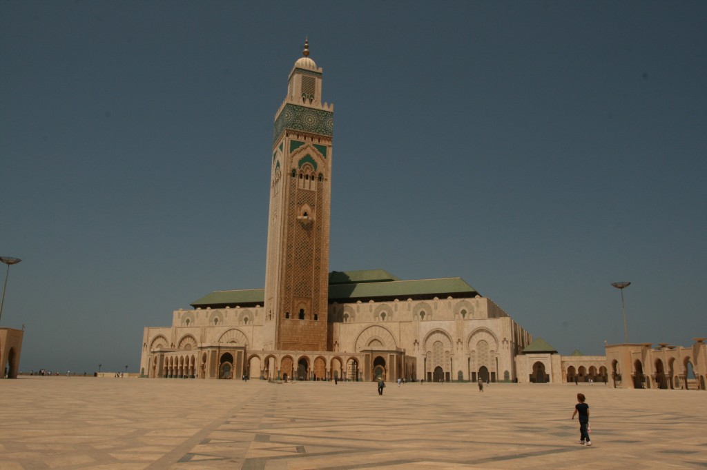 Sydney at the Hassan II Mosque in Casablanca