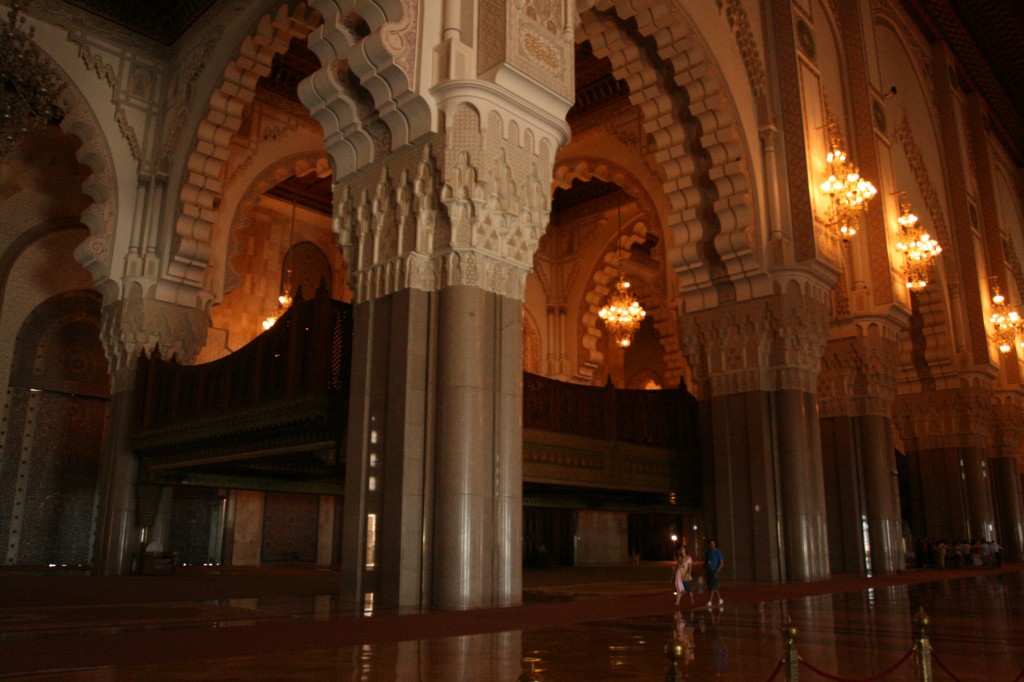 The interior of the Hassan II Mosque